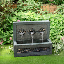 Load image into Gallery viewer, 30&quot;L Oversized Faux Concrete and Pebbles Polyresin Outdoor Fountain with LED Light and Pump

