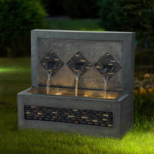 Load image into Gallery viewer, 30&quot;L Oversized Faux Concrete and Pebbles Polyresin Outdoor Fountain with LED Light and Pump
