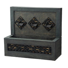 Load image into Gallery viewer, 30&quot;L Oversized Faux Concrete and Pebbles Polyresin Outdoor Fountain with LED Light and Pump
