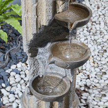 Load image into Gallery viewer, 36.75&quot;H Oversized European Style Faux Stone Sculpture 3-Tier Polyresin Outdoor Fountain with LED Light and Pump
