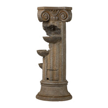 Load image into Gallery viewer, 36.75&quot;H Oversized European Style Faux Stone Sculpture 3-Tier Polyresin Outdoor Fountain with LED Light and Pump
