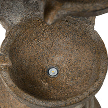 Load image into Gallery viewer, 36.75&quot;H Oversized European Style Faux Stone Sculpture 3-Tier Polyresin Outdoor Fountain with LED Light and Pump
