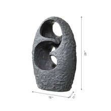 Load image into Gallery viewer, 28&quot;H Zen Style Rock Textured Polyresin Outdoor Fountain with LED Light and Pump
