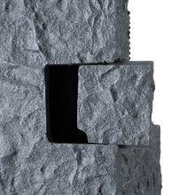 Load image into Gallery viewer, 34.75&quot;H Modern Black and Grey Contrast Geometric Outdoor Fountain with LED Light and Pump
