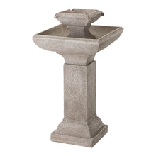 Load image into Gallery viewer, 25.75&quot;H Modern and Minimalist Pedestal 2-Tier Polyresin Outdoor Fountain with LED Light and Pump
