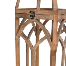 Load image into Gallery viewer, Farmhouse Natural Wooden Church Window Lanterns, Set of 2
