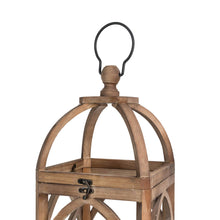 Load image into Gallery viewer, Farmhouse Natural Wooden Church Window Lanterns, Set of 2

