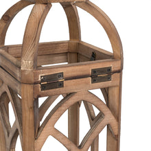 Load image into Gallery viewer, Farmhouse Natural Wooden Church Window Lanterns, Set of 2
