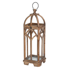 Load image into Gallery viewer, Farmhouse Natural Wooden Church Window Lanterns, Set of 2
