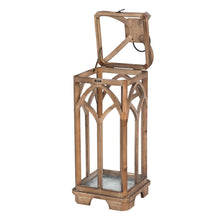 Load image into Gallery viewer, Farmhouse Natural Wooden Church Window Lanterns, Set of 2
