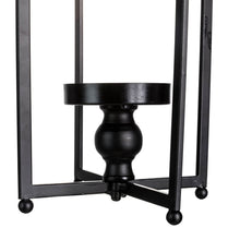 Load image into Gallery viewer, 16.50&quot;H Modern Farmhouse Black Metal Candle Lantern
