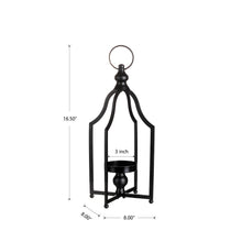 Load image into Gallery viewer, 16.50&quot;H Modern Farmhouse Black Metal Candle Lantern
