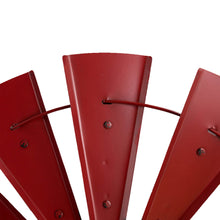 Load image into Gallery viewer, 28.50&quot;D Vintage Red Metal Wind Spinner Wall Décor
