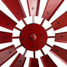 Load image into Gallery viewer, 28.50&quot;D Vintage Red Metal Wind Spinner Wall Décor
