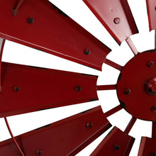Load image into Gallery viewer, 28.50&quot;D Vintage Red Metal Wind Spinner Wall Décor
