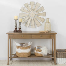 Load image into Gallery viewer, 28.50&quot;D Vintage Beige Metal Wind Spinner Wall Décor
