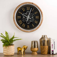 Load image into Gallery viewer, 20.47&quot;D Vintage Industrial Metal Wall Clock with Moving Gears
