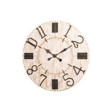 Load image into Gallery viewer, 31.70&quot;D Oversized Farmhouse White Wooden Wall Clock
