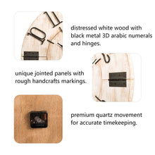 Load image into Gallery viewer, 31.70&quot;D Oversized Farmhouse White Wooden Wall Clock
