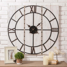 Load image into Gallery viewer, 31.50&quot;D Oversized Farmhouse Wooden/Metal Wall Clock
