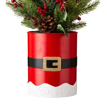 Load image into Gallery viewer, 22&quot;H Lighted Santa Belt Potted Artificial Table Tree
