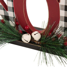 Load image into Gallery viewer, Set of 2 Christmas Wooden Plaid JOY &amp; NOEL Table Decors
