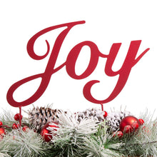 Load image into Gallery viewer, 20&quot;L Christmas Metal &quot;Joy&quot; Floral Centerpiece Table Decor
