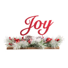 Load image into Gallery viewer, 20&quot;L Christmas Metal &quot;Joy&quot; Floral Centerpiece Table Decor
