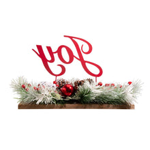 Load image into Gallery viewer, 20&quot;L Christmas Metal &quot;Joy&quot; Floral Centerpiece Table Decor
