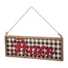 Load image into Gallery viewer, 24&quot;L Wooden Double-signed Peace &amp; Believe Hanging Sign Wall Decor

