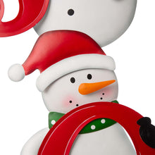 Load image into Gallery viewer, Metal Vertical or Horizontal &quot;JOY&quot; Snowman Family Yard Stake, Set Of 3
