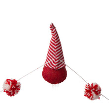 Load image into Gallery viewer, 72&quot;L Red and White Fabric Christmas Gnome Garland
