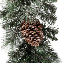 Load image into Gallery viewer, 9 ft. Pre-Lit Glittered Pine Cone Christmas Garland with 50 Warm White LED Lights
