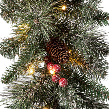 Load image into Gallery viewer, 9 ft. Pre-Lit Glittered Pine Cone Christmas Garland with 50 Warm White LED Lights

