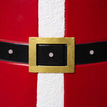 Load image into Gallery viewer, 22&quot;D Red Metal Santa Belt Tree Collar with Light String
