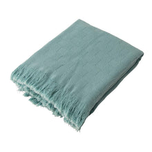 Load image into Gallery viewer, Olive Green Checked Cotton Woven Throw
