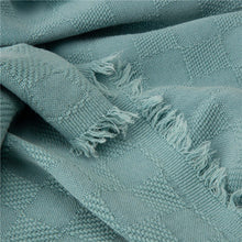 Load image into Gallery viewer, Olive Green Checked Cotton Woven Throw

