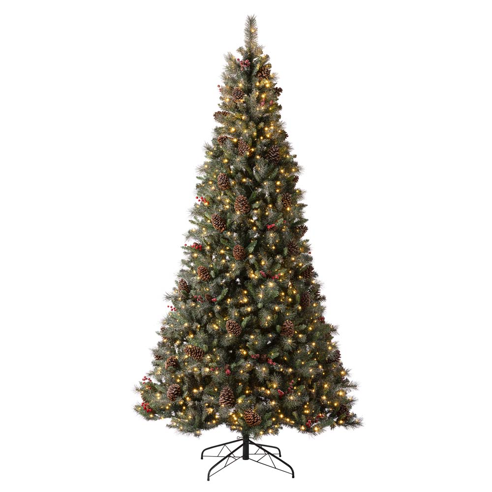 9ft Pre-Lit Green Pine Artificial Christmas Tree with 1000 Warm White Lights