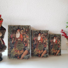 Load image into Gallery viewer, Decorative Vintage Book Shaped Christmas Storage Book Box, Set of 3
