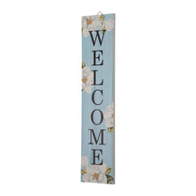 Load image into Gallery viewer, 42&quot;H Washed Blue Wooden &quot;WELCOME&quot; Porch Sign
