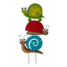 Load image into Gallery viewer, Metal Tortoise/Ladybug/Snail Yard Stakes or Wall Decor, Set of 3
