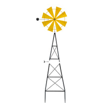 Load image into Gallery viewer, 44&quot;H Metal Yellow Wind Spinner Yard Stake

