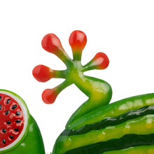 Load image into Gallery viewer, 24.25&quot;L Whimsical Metal Watermelon Gecko Wall Décor
