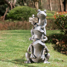 Load image into Gallery viewer, 28.25&quot;H Bronze MGO Stacked Frog Statue
