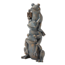 Load image into Gallery viewer, 28.25&quot;H Bronze MGO Stacked Frog Statue
