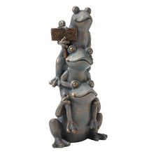 Load image into Gallery viewer, 28.25&quot;H Bronze MGO Stacked Frog Statue
