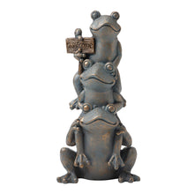 Load image into Gallery viewer, 28.25&quot;H Bronze MGO Stacked Frog Statue
